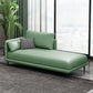 Nordic Cushioned Chaise Lounge Pine Chaise with Recessed Arms for Bedroom and Living Room
