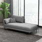 Nordic Cushioned Chaise Lounge Pine Chaise with Recessed Arms for Bedroom and Living Room