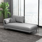 Nordic Cushioned Chaise Lounge Pine Chaise with Recessed Arms for Bedroom and Living Room
