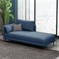 Nordic Cushioned Chaise Lounge Pine Chaise with Recessed Arms for Bedroom and Living Room