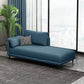 Nordic Cushioned Chaise Lounge Pine Chaise with Recessed Arms for Bedroom and Living Room