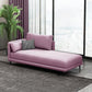 Nordic Cushioned Chaise Lounge Pine Chaise with Recessed Arms for Bedroom and Living Room