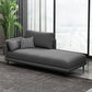 Nordic Cushioned Chaise Lounge Pine Chaise with Recessed Arms for Bedroom and Living Room