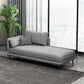 Nordic Cushioned Chaise Lounge Pine Chaise with Recessed Arms for Bedroom and Living Room