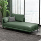 Nordic Cushioned Chaise Lounge Pine Chaise with Recessed Arms for Bedroom and Living Room