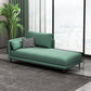 Nordic Cushioned Chaise Lounge Pine Chaise with Recessed Arms for Bedroom and Living Room