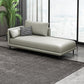 Nordic Cushioned Chaise Lounge Pine Chaise with Recessed Arms for Bedroom and Living Room