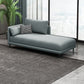 Nordic Cushioned Chaise Lounge Pine Chaise with Recessed Arms for Bedroom and Living Room