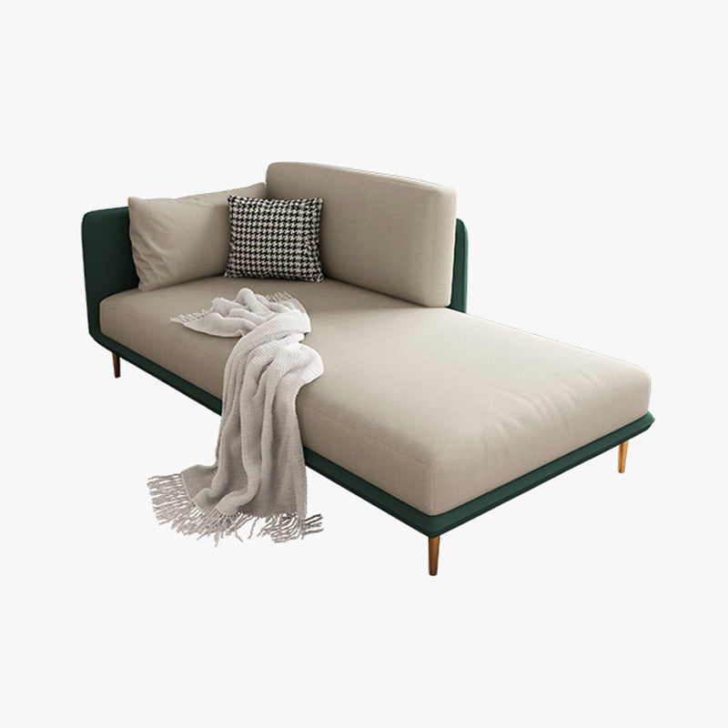 Nordic Style Faux Leather Chaise Square Arms Chaise in Solid Color Green Left-Arm Chaise Clearhalo 'Chairs & Seating' 'Chaise Lounge' 'chaise_lounge' 'furn' 'furn_chaise_lounge' 'Furniture' 'Living Room Furniture' 7066518