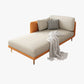 Nordic Style Faux Leather Chaise Square Arms Chaise in Solid Color Orange Right-Arm Chaise Clearhalo 'Chairs & Seating' 'Chaise Lounge' 'chaise_lounge' 'furn' 'furn_chaise_lounge' 'Furniture' 'Living Room Furniture' 7066523