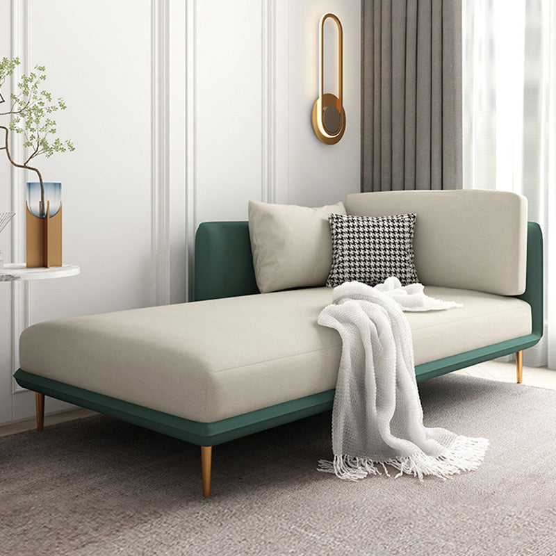 Nordic Style Faux Leather Chaise Square Arms Chaise in Solid Color Clearhalo 'Chairs & Seating' 'Chaise Lounge' 'chaise_lounge' 'furn' 'furn_chaise_lounge' 'Furniture' 'Living Room Furniture' 7066524