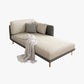 Nordic Style Faux Leather Chaise Square Arms Chaise in Solid Color Grey Left-Arm Chaise Clearhalo 'Chairs & Seating' 'Chaise Lounge' 'chaise_lounge' 'furn' 'furn_chaise_lounge' 'Furniture' 'Living Room Furniture' 7066525
