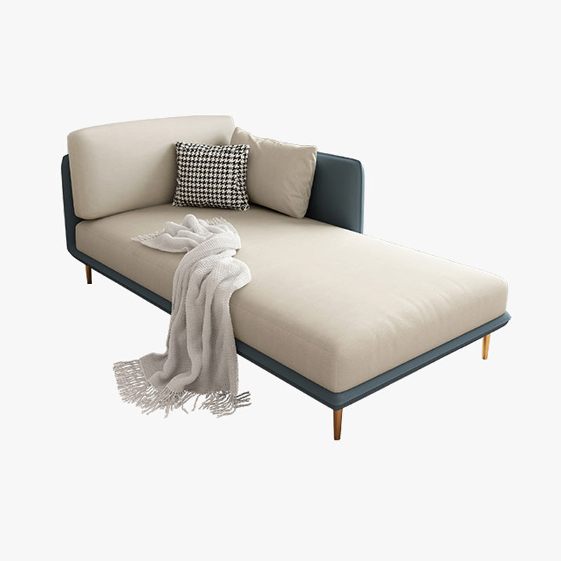 Nordic Style Faux Leather Chaise Square Arms Chaise in Solid Color Blue Left-Arm Chaise Clearhalo 'Chairs & Seating' 'Chaise Lounge' 'chaise_lounge' 'furn' 'furn_chaise_lounge' 'Furniture' 'Living Room Furniture' 7066529