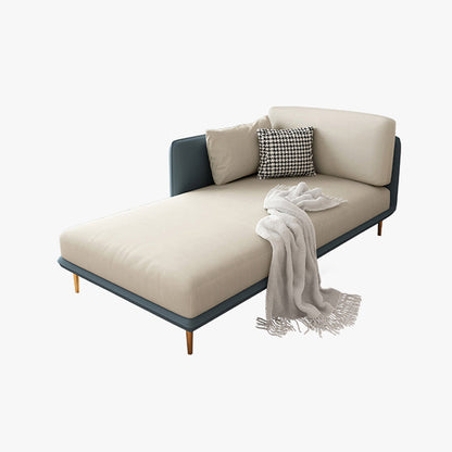 Nordic Style Faux Leather Chaise Square Arms Chaise in Solid Color Blue Right-Arm Chaise Clearhalo 'Chairs & Seating' 'Chaise Lounge' 'chaise_lounge' 'furn' 'furn_chaise_lounge' 'Furniture' 'Living Room Furniture' 7066531