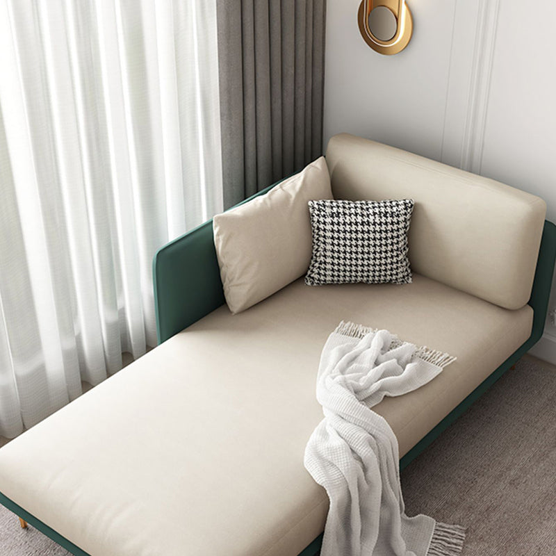 Nordic Style Faux Leather Chaise Square Arms Chaise in Solid Color Clearhalo 'Chairs & Seating' 'Chaise Lounge' 'chaise_lounge' 'furn' 'furn_chaise_lounge' 'Furniture' 'Living Room Furniture' 7066535