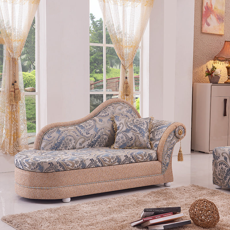 Bohemian Style Chaise Lounge Upholstered Chaise with Rolled Arms for Bedroom Clearhalo 'Chairs & Seating' 'Chaise Lounge' 'chaise_lounge' 'furn' 'furn_chaise_lounge' 'Furniture' 'Living Room Furniture' 7066537