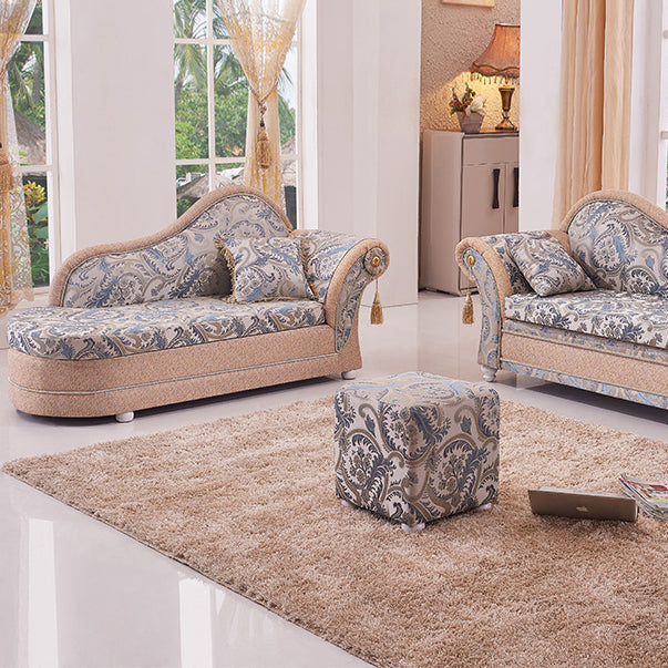 Bohemian Style Chaise Lounge Upholstered Chaise with Rolled Arms for Bedroom Clearhalo 'Chairs & Seating' 'Chaise Lounge' 'chaise_lounge' 'furn' 'furn_chaise_lounge' 'Furniture' 'Living Room Furniture' 7066542