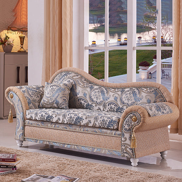 Bohemian Style Chaise Lounge Upholstered Chaise with Rolled Arms for Bedroom Clearhalo 'Chairs & Seating' 'Chaise Lounge' 'chaise_lounge' 'furn' 'furn_chaise_lounge' 'Furniture' 'Living Room Furniture' 7066544