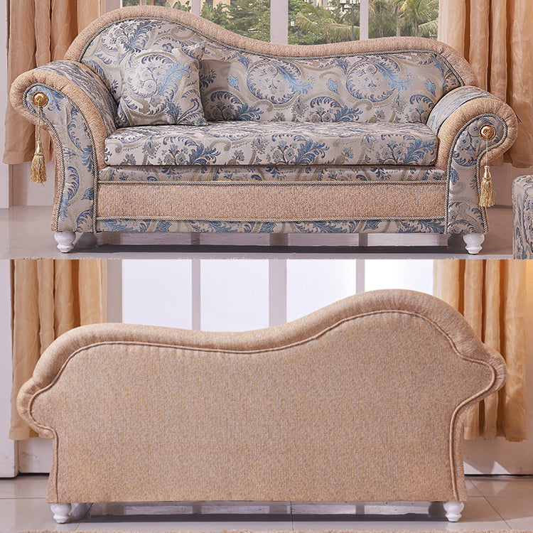 Bohemian Style Chaise Lounge Upholstered Chaise with Rolled Arms for Bedroom Clearhalo 'Chairs & Seating' 'Chaise Lounge' 'chaise_lounge' 'furn' 'furn_chaise_lounge' 'Furniture' 'Living Room Furniture' 7066550