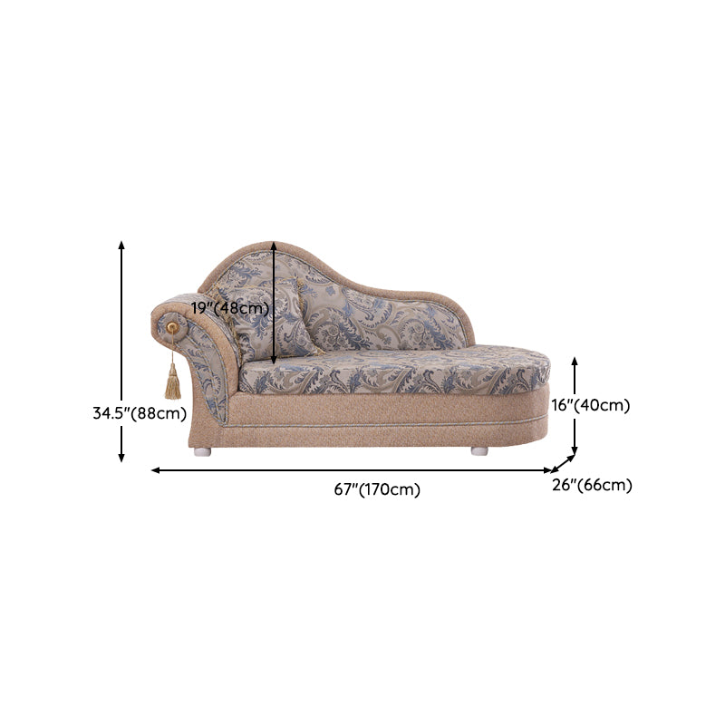 Bohemian Style Chaise Lounge Upholstered Chaise with Rolled Arms for Bedroom Clearhalo 'Chairs & Seating' 'Chaise Lounge' 'chaise_lounge' 'furn' 'furn_chaise_lounge' 'Furniture' 'Living Room Furniture' 7066552