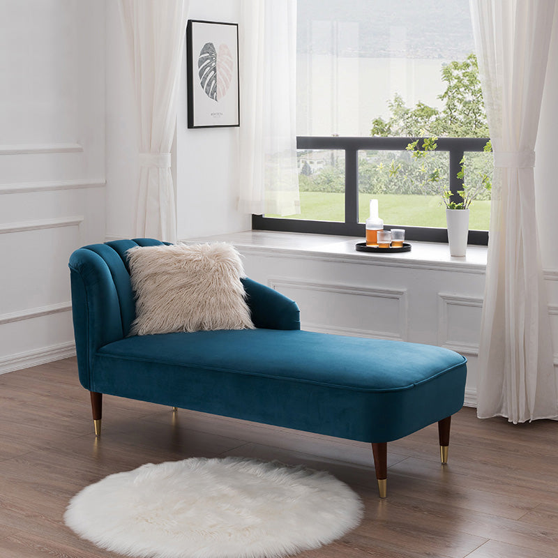 Solid Color Chaise Solid Wood Chaise Lounge Couch with One Armed
