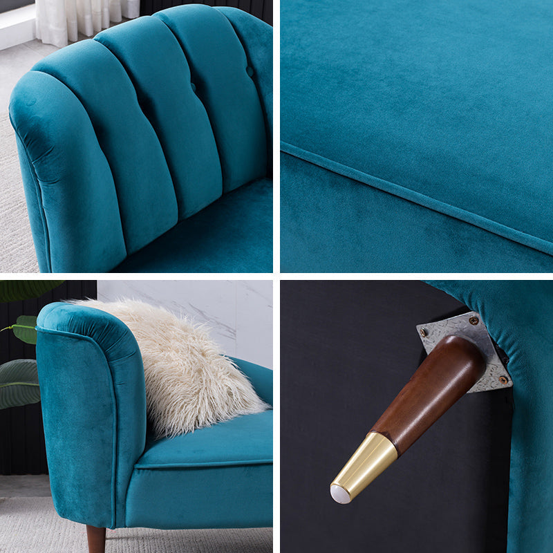 Solid Color Chaise Solid Wood Chaise Lounge Couch with One Armed