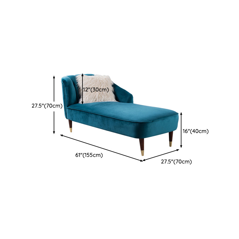 Solid Color Chaise Solid Wood Chaise Lounge Couch with One Armed