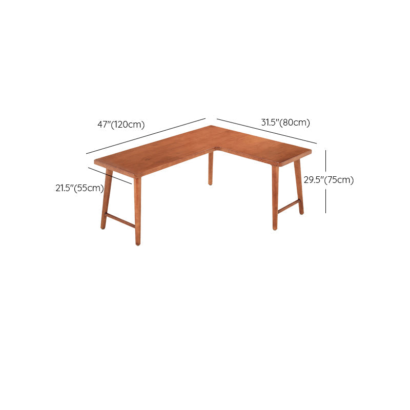 Zeitgenössischer Massivholz-Eckschreiber 29.53 Zoll großer Büroschreibtisch