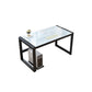 Glass Top Rectangular Gaming Desk Modern 29.53" Tall Computer Desk with Sled Base Clearhalo 'furn' 'furn_office_desk' 'Furniture' 'Office Desks' 'Office Furniture' 'office_desk' 7066769