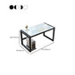 Glass Top Rectangular Gaming Desk Modern 29.53" Tall Computer Desk with Sled Base Clearhalo 'furn' 'furn_office_desk' 'Furniture' 'Office Desks' 'Office Furniture' 'office_desk' 7066774