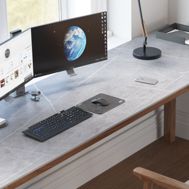 Modern Stone Writing Desk Corner 29.53-inch Tall Office Desk with Sled Base Clearhalo 'furn' 'furn_office_desk' 'Furniture' 'Office Desks' 'Office Furniture' 'office_desk' 7066785