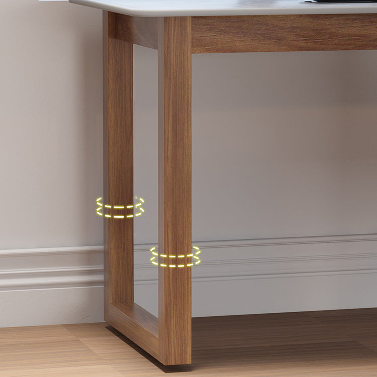 Modern Stone Writing Desk Corner 29.53-inch Tall Office Desk with Sled Base Clearhalo 'furn' 'furn_office_desk' 'Furniture' 'Office Desks' 'Office Furniture' 'office_desk' 7066786