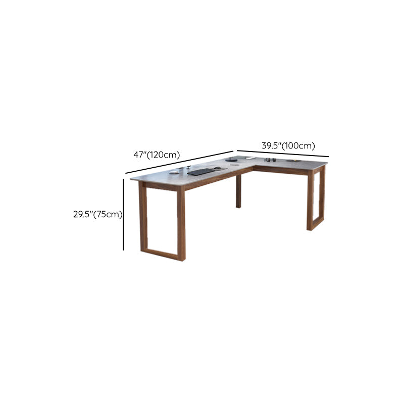 Modern Stone Writing Desk Corner 29.53-inch Tall Office Desk with Sled Base Clearhalo 'furn' 'furn_office_desk' 'Furniture' 'Office Desks' 'Office Furniture' 'office_desk' 7066788