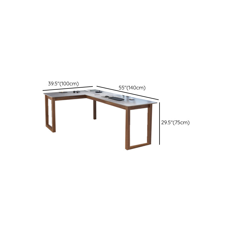 Modern Stone Writing Desk Corner 29.53-inch Tall Office Desk with Sled Base Clearhalo 'furn' 'furn_office_desk' 'Furniture' 'Office Desks' 'Office Furniture' 'office_desk' 7066791