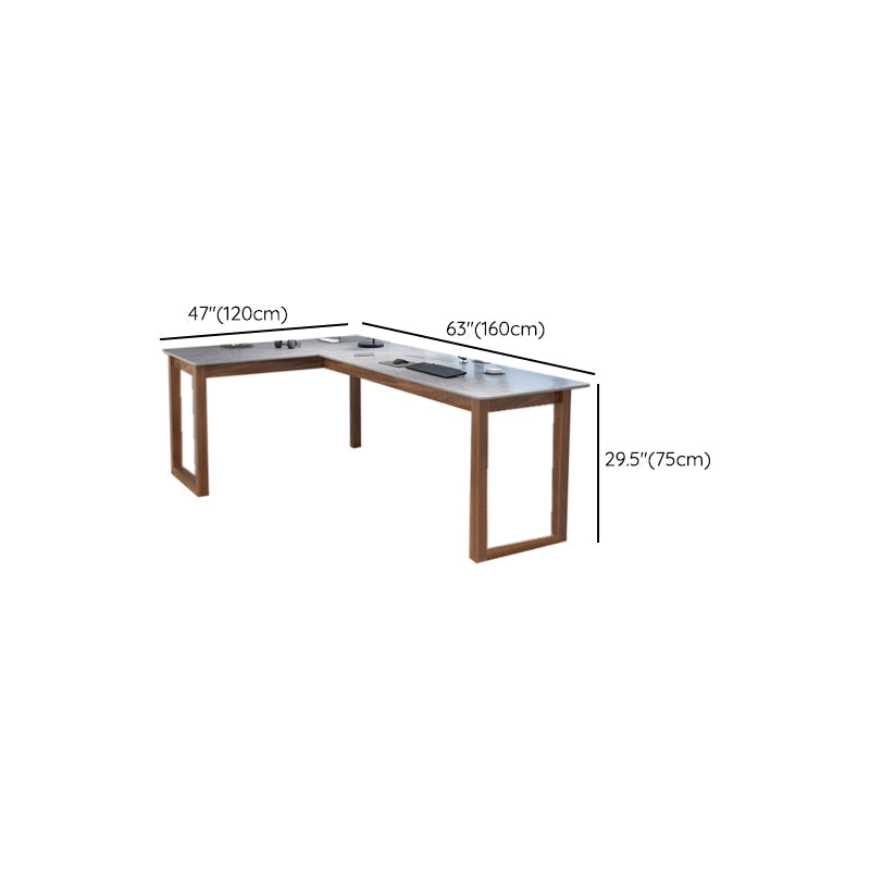 Modern Stone Writing Desk Corner 29.53-inch Tall Office Desk with Sled Base Clearhalo 'furn' 'furn_office_desk' 'Furniture' 'Office Desks' 'Office Furniture' 'office_desk' 7066797