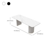 Table de conférence de forme rectangulaire de bureau en pierre avec 2 lames en noir / blanc