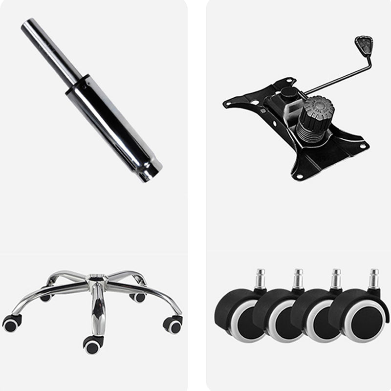 Chaise de bureau à armes fixes moderne sans roues chaise de bureau ergonomique en cuir