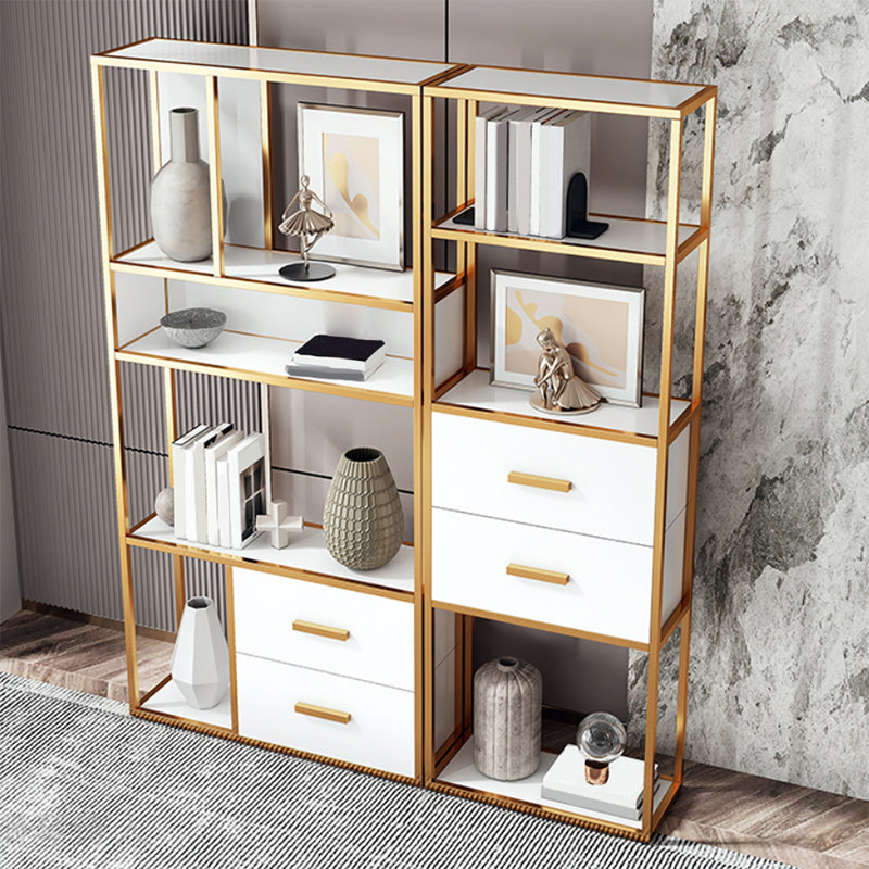 Glam Shelf Bookcase Metal Open Back Bookshelf for Study Room Clearhalo 'Bookcases' 'furn' 'furn_bookcases' 'Furniture' 'Office Furniture' 7067278