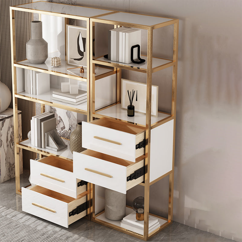 Glam Shelf Bookcase Metal Open Back Bookshelf for Study Room Clearhalo 'Bookcases' 'furn' 'furn_bookcases' 'Furniture' 'Office Furniture' 7067279