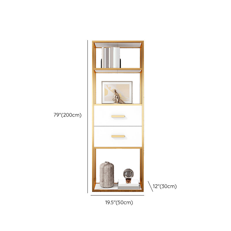 Glam Shelf Bookcase Metal Open Back Bookshelf for Study Room Clearhalo 'Bookcases' 'furn' 'furn_bookcases' 'Furniture' 'Office Furniture' 7067287