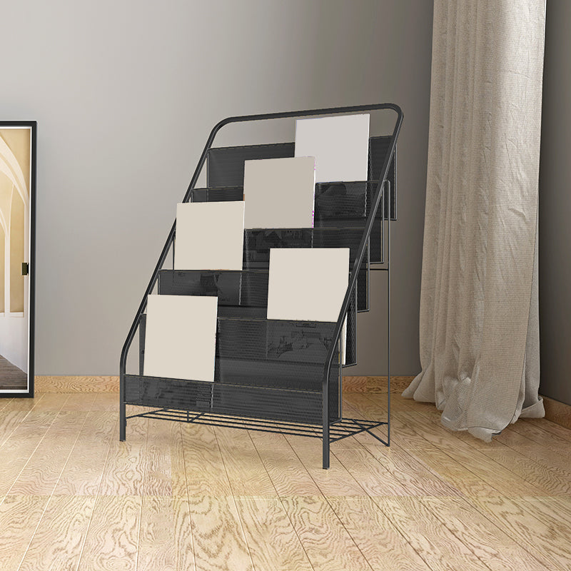 Bibliothèque d'étagère Glam Fermed Back Metal Book Shelf pour salle d'étude