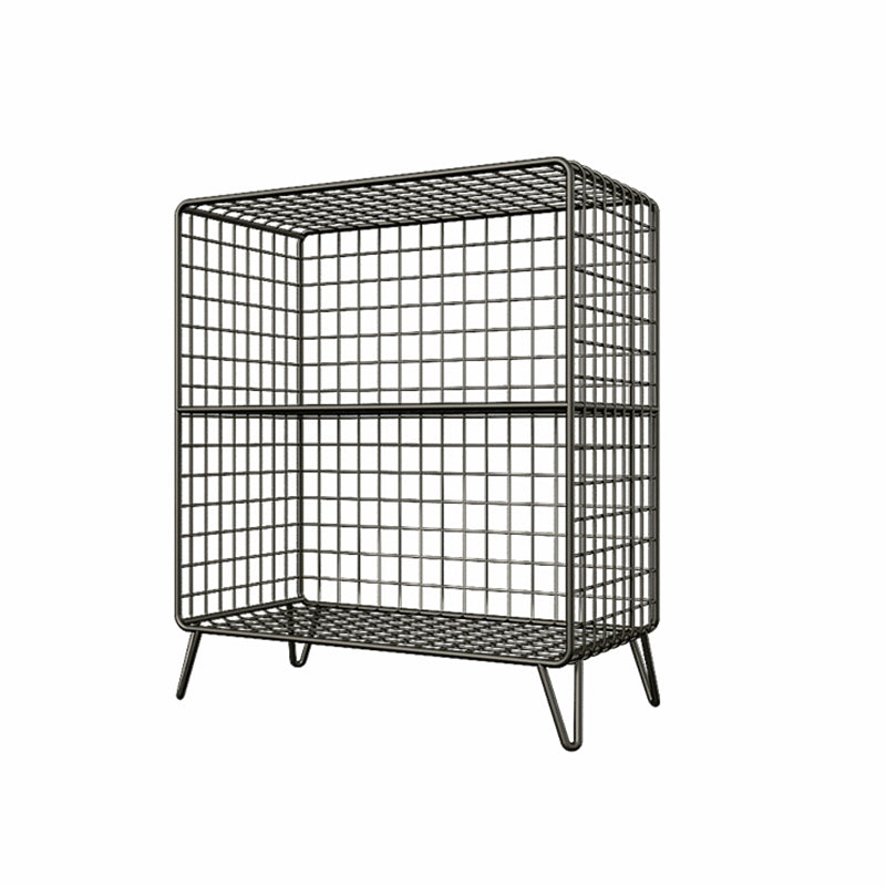 Glam Shelf Bookcase Metal Closed Back Book Shelf for Home Office 24"L x 12"W x 28"H Black Clearhalo 'Bookcases' 'furn' 'furn_bookcases' 'Furniture' 'Office Furniture' 7067310