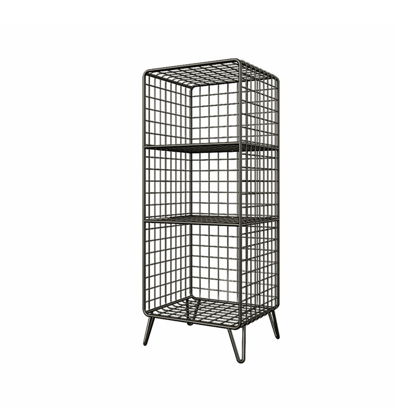 Glam Shelf Bookcase Metal Closed Back Book Shelf for Home Office 14"L x 12"W x 35"H Black Clearhalo 'Bookcases' 'furn' 'furn_bookcases' 'Furniture' 'Office Furniture' 7067315