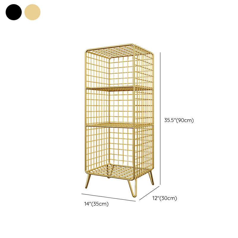 Glam Shelf Bookcase Metal Closed Back Book Shelf for Home Office Clearhalo 'Bookcases' 'furn' 'furn_bookcases' 'Furniture' 'Office Furniture' 7067322