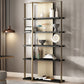 Glam Open Back Shelf Bookcase Metal Book Shelf for Study Room 47"L x 12"W x 79"H Black-Gold Clearhalo 'Bookcases' 'furn' 'furn_bookcases' 'Furniture' 'Office Furniture' 7067327