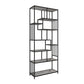 Glam Shelf Bookcase Open Back Metal Book Shelf for Study Room 31.5"L x 11.8"W x 74.8"H Black Cabinet Not Included Clearhalo 'Bookcases' 'furn' 'furn_bookcases' 'Furniture' 'Office Furniture' 7067354