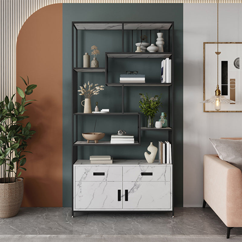 Glam Shelf Bookcase Open Back Metal Book Shelf for Study Room Clearhalo 'Bookcases' 'furn' 'furn_bookcases' 'Furniture' 'Office Furniture' 7067358