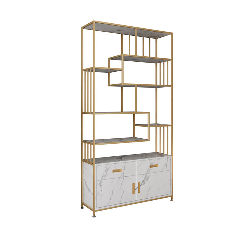Glam Shelf Bookcase Open Back Metal Book Shelf for Study Room Clearhalo 'Bookcases' 'furn' 'furn_bookcases' 'Furniture' 'Office Furniture' 7067361