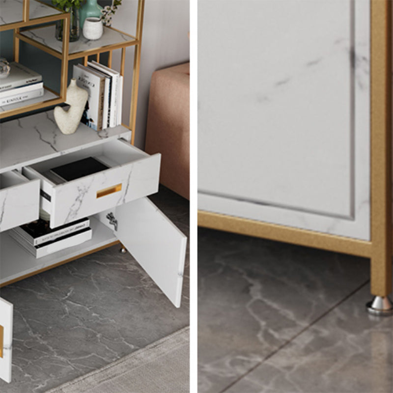 Glam Shelf Bookcase Open Back Metal Book Shelf for Study Room Clearhalo 'Bookcases' 'furn' 'furn_bookcases' 'Furniture' 'Office Furniture' 7067367