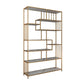 Glam Shelf Bookcase Open Back Metal Book Shelf for Study Room 47.2"L x 11.8"W x 74.8"H Gold Cabinet Not Included Clearhalo 'Bookcases' 'furn' 'furn_bookcases' 'Furniture' 'Office Furniture' 7067372